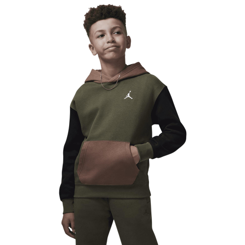 

Boys Jordan Jordan Brooklyn Pullover Hoodie - Boys' Grade School Medium Olive/Olive Size M