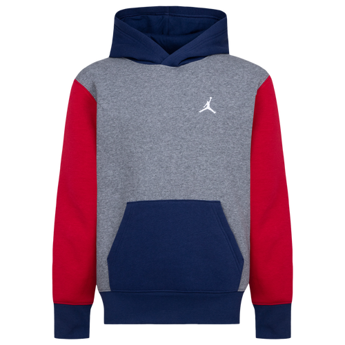 

Boys Jordan Jordan Brooklyn Pullover Hoodie - Boys' Grade School Carbon Heather/Navy Size M