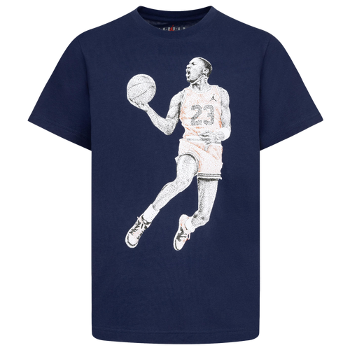 

Boys Jordan Jordan Jumpman Jersey T-Shirt - Boys' Grade School Midnight Navy/Red Size L