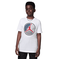 Boys' Grade School - Jordan Air Jordan HBR Ring Short Sleeve T-Shirt - White/Grey