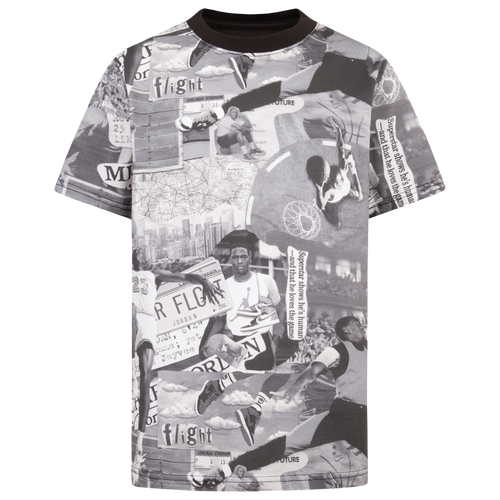 

Boys Jordan Brooklyn Collage AOP S/S T-Shirt - Boys' Grade School Black/Grey Size XL