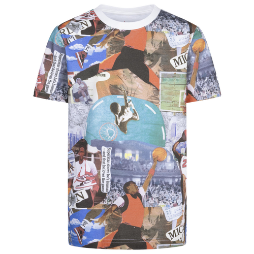 

Men's Jordan Jordan Brooklyn Collage AOP S/S T-Shirt - Men's Sail/Multi Size M