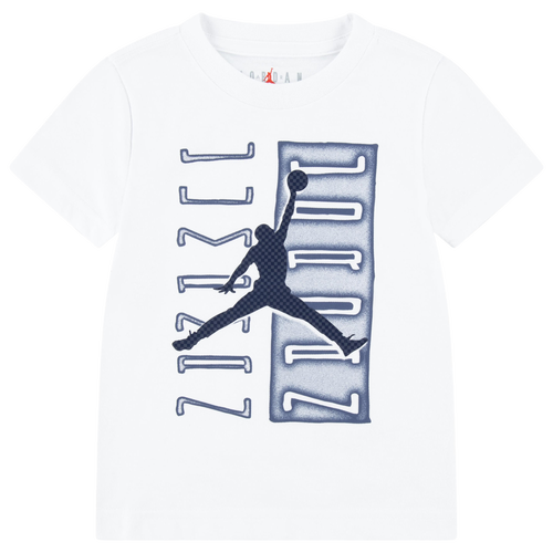 Shop Jordan Boys   Aj11 Vertical Columns Short Sleeve T-shirt In Navy/white