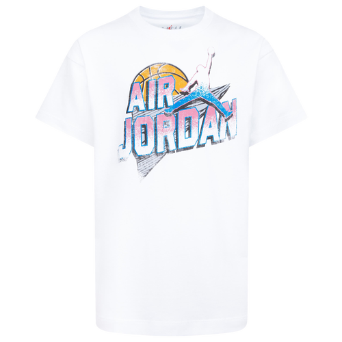 

Girls Jordan Jordan Jumpman Sky Court Short Sleeve T-Shirt - Girls' Grade School White/Pink Size S