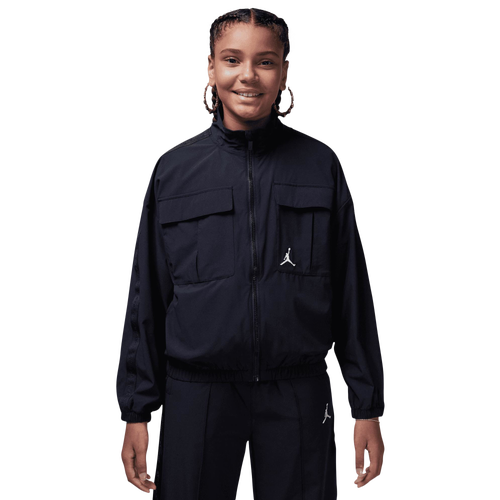 

Girls Jordan Jordan Jumpman Woven Taping Jacket - Girls' Grade School Black/Black Size S