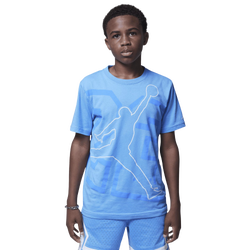 Boys' Grade School - Jordan HBR Shine Jumpman Short Sleeve T-Shirt - Legend Blue/White