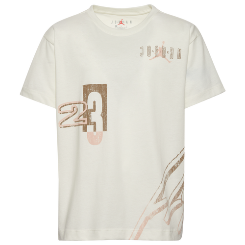 Shop Jordan Girls   23 Spot Up Shooter Short Sleeve T-shirt In Sail/sail
