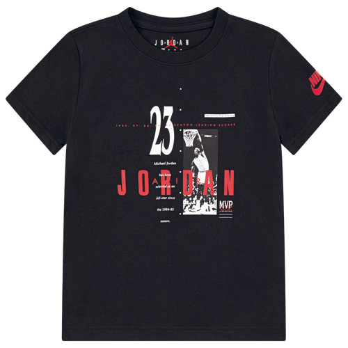 Jordan Big Boys Brand Crew Short Sleeve Tee In Black/red