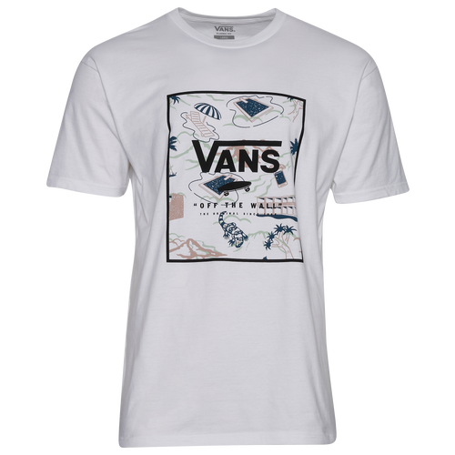 

Vans Mens Vans Classic Box Print T-Shirt - Mens White/Teal/Pink Size L