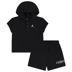 Boys' Toddler - Jordan Hoodie Henley Fitted Set - Black/Black