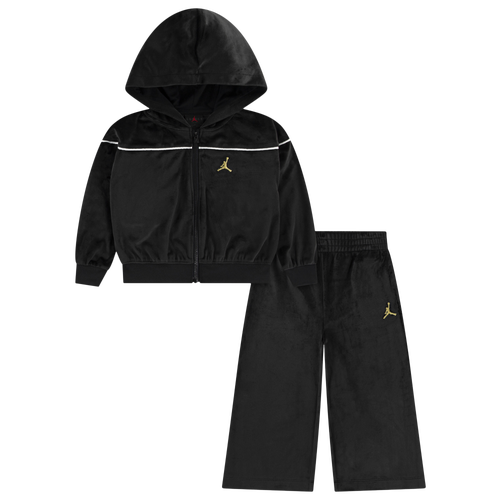 Jordan Girls   Mountainside Velour Set In Black
