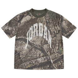 Boys' Grade School - Jordan MVP Distressed WM Short Sleeve T-Shirt - Olive/Tan