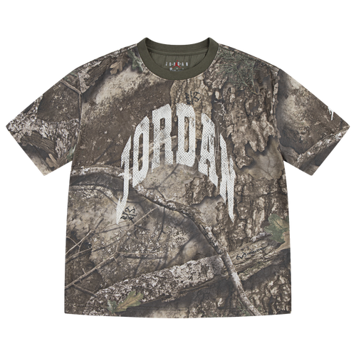 BOYS - Jordan MVP Distressed WM Short Sleeve T-Shirt - Olive/Tan