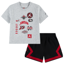 Boys' Toddler - Jordan Dynasty Patch T-Shirt Shorts Set - Grey/Black