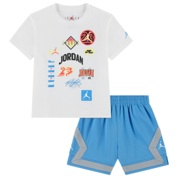 Boys' Toddler - Jordan Dynasty Patch T-Shirt Shorts Set - White/University Blue