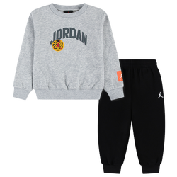 Boys' Preschool - Jordan Dynasty Fleece Crew Set - Black/Grey