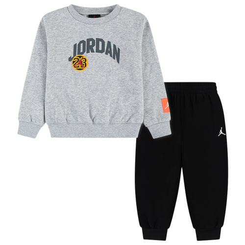 BOYS - Jordan Dynasty Fleece Crew Set - Grey/Black