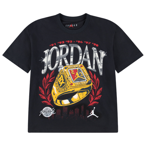 Jordan Skyline Rings T-Shirt - Boys' Preschool Off Noir/Red Size XL