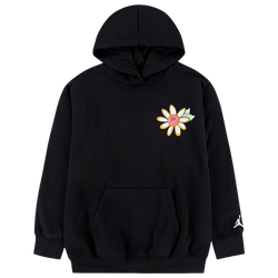 Girls' Grade School - Jordan Floral Flight AOP Pullover Hoodie - Black/Pink Gaze