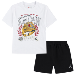 Girls' Grade School - Jordan Skyline Rings T-Shirt Shorts Set - White/Black