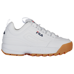 Women's - Fila Disruptor II Premium - White/Fila Navy/Gum