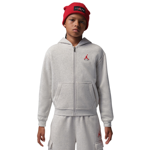 Boys Jordan Brooklyn Full-Zip Hoodie - Boys' Grade School Heather Gray