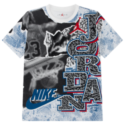 Boys' Grade School - Jordan AJ3 True Blue Retro Short Sleeve T-Shirt - White