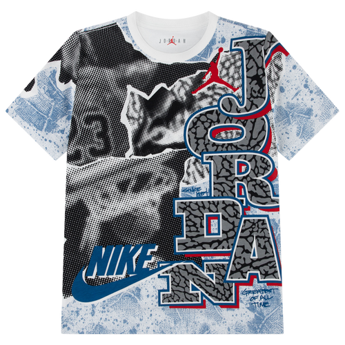 Boys Jordan AJ3 True Blue Retro Short Sleeve T-Shirt - Boys' Grade School White Size XL