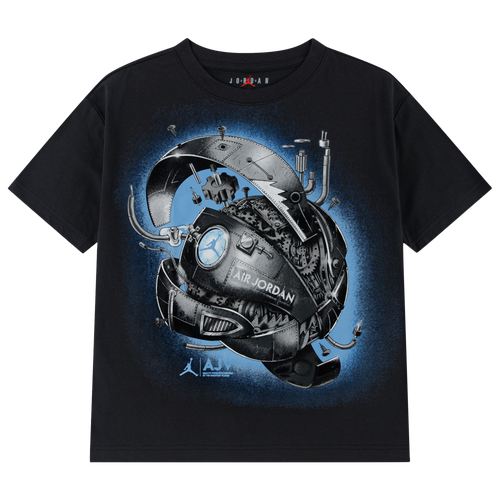 Boys Jordan AJ V Mech Ball T-Shirt - Boys' Grade School Black/Blue Size XL