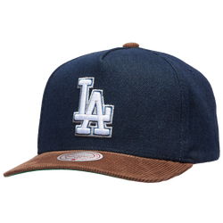 Adult - Mitchell & Ness Dodgers Denim Cord Pro Pinch Cap - Navy/Brown