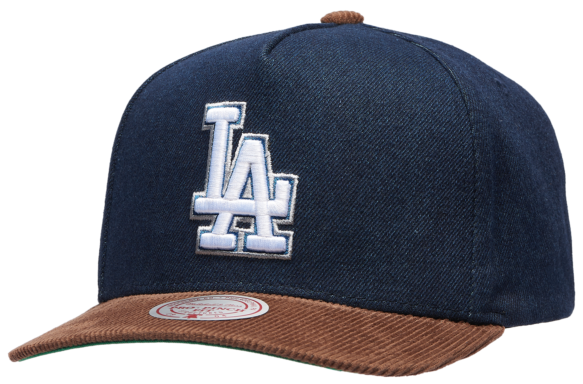 Mitchell & Ness Dodgers Denim Cord Pro Pinch Cap - Adult