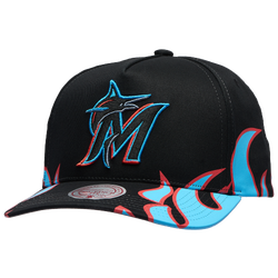 Adult - Mitchell & Ness Marlins Hot Head Pro Pinch Cap - Black/Multi