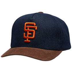 Adult - Mitchell & Ness Giants Denim Cord Pro Pinch Cap - Navy/Brown