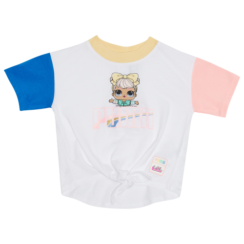 GIRLS - PUMA LOL Dawn Tie Knot T-Shirt - White/Multi