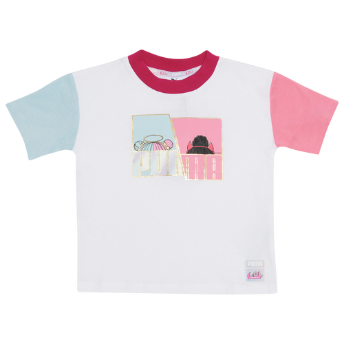 

PUMA Girls PUMA LOL S&S Colorblock T-Shirt - Girls' Toddler White/Multi Size 4T