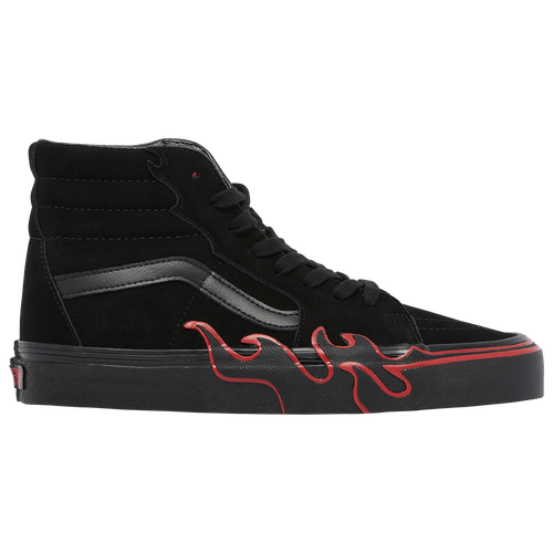 Vans Sk8-hi Flame Suede Casual Shoes In Black/black/dark Red