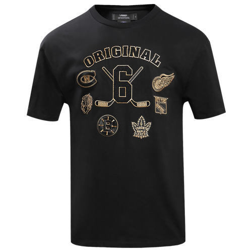 

Pro Standard Mens Pro Standard OG Six B&G Drop Shoulder T-Shirt - Mens Black/Gold Size L