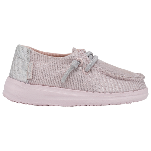 

HEYDUDE Girls HEYDUDE Wendy Sparkling - Girls' Toddler Running Shoes Pink/Silver Size 6.0