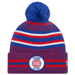 Men's - New Era Pistons Sport Pom Knit - Blue/Red/White