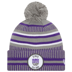Men's - New Era Kings Sport Pom Knit - Grey/Purple/White