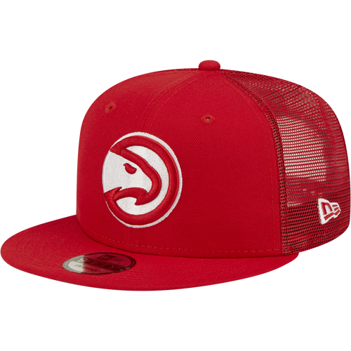 

New Era Mens Atlanta Hawks New Era Hawks Team Color Trucker Hat - Mens Red/White Size One Size