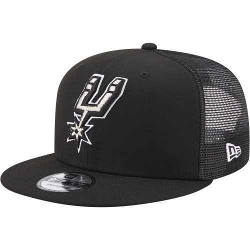 

New Era Mens San Antonio Spurs New Era Spurs Team Color Trucker Hat - Mens Black/White Size One Size