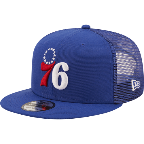 

New Era Mens Philadelphia 76ers New Era 76rs Team Color Trucker Hat - Mens Blue/Blue Size One Size