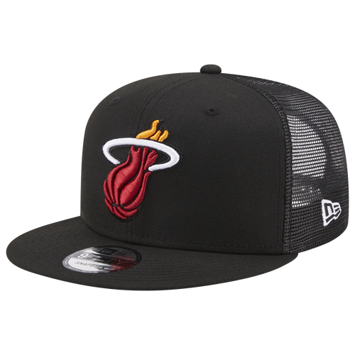 New Era Mens Miami Heat  Heat Team Color Trucker Hat In Red/black