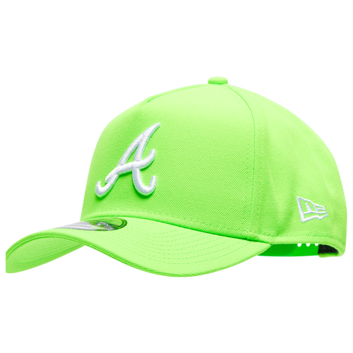 

New Era Mens Atlanta Braves New Era Braves A Frame Neon Adjustable Cap - Mens Green/White Size One Size