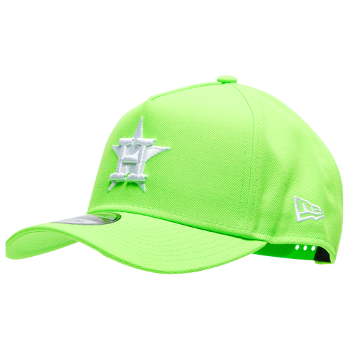 

New Era Mens Houston Astros New Era Astros A Frame Neon Adjustable Cap - Mens Green/White Size One Size