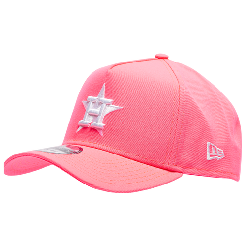 

New Era Mens Houston Astros New Era Astros A Frame Neon Adjustable Cap - Mens Pink/White Size One Size