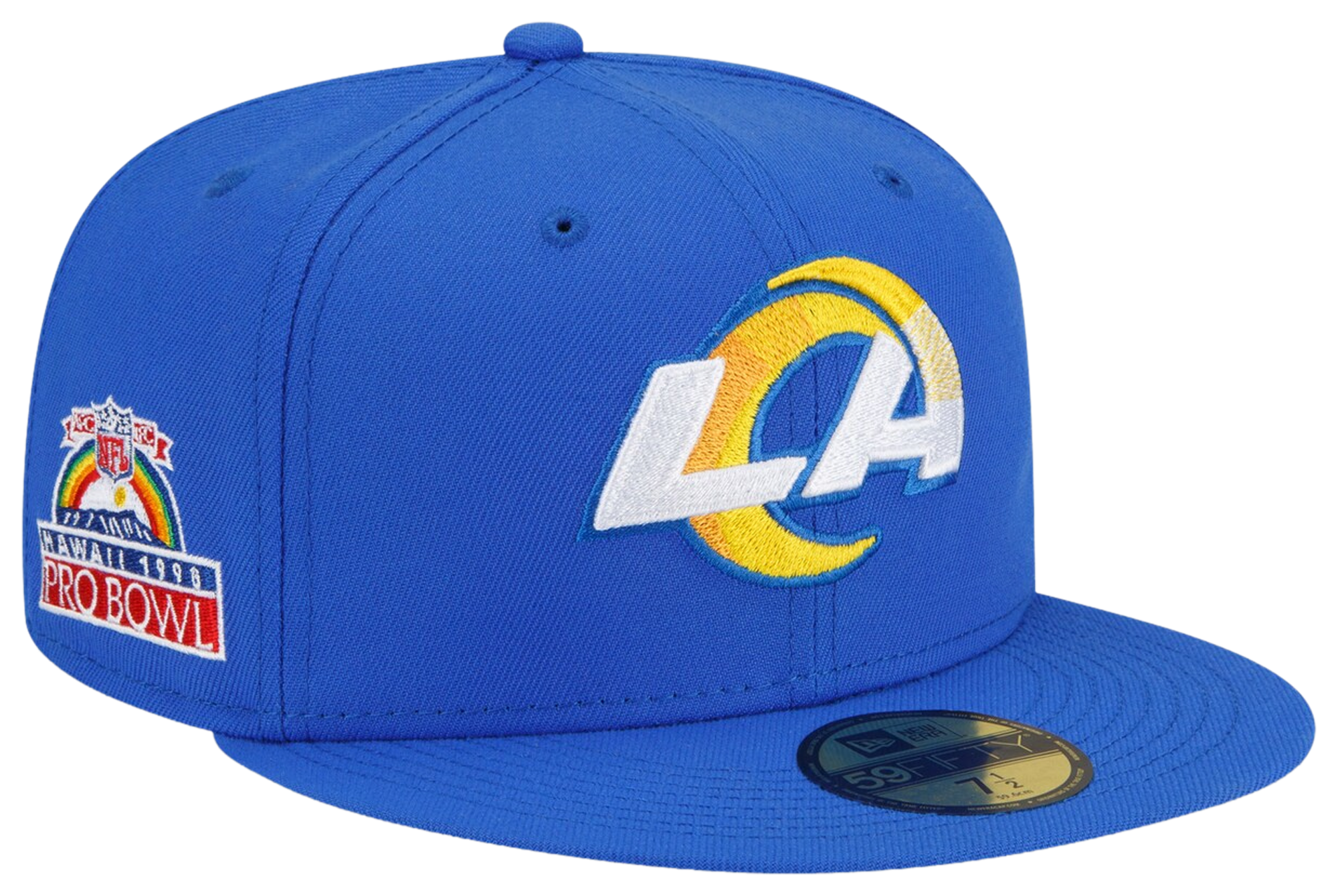 Los Angeles Rams New Era 2004 Pro Bowl Patch Blue Undervisor 59FIFY Fitted  Hat - White