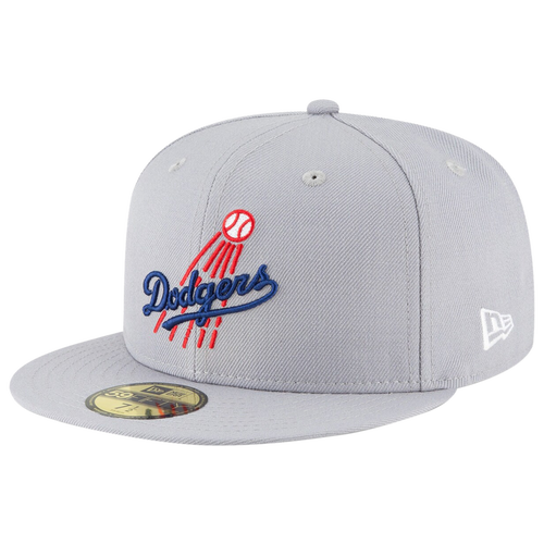 Shop New Era Mens Los Angeles Dodgers  Dodgers Cooperstown Logo 59fifty Fitted Cap In Grey/grey