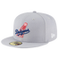 New Era Dodgers Cooperstown Logo 59Fifty Fitted Cap - Men's Grey/Grey